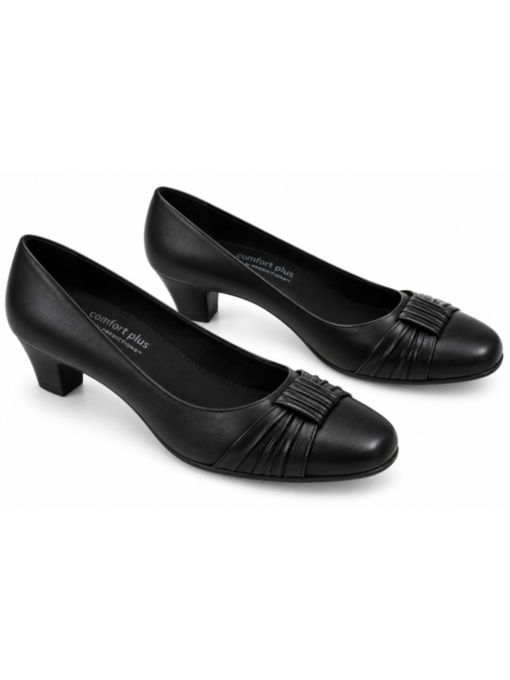 Comfort Plus by Predictions Pumps 8.5 Black 2" Heel Work Career Shoes NWOT